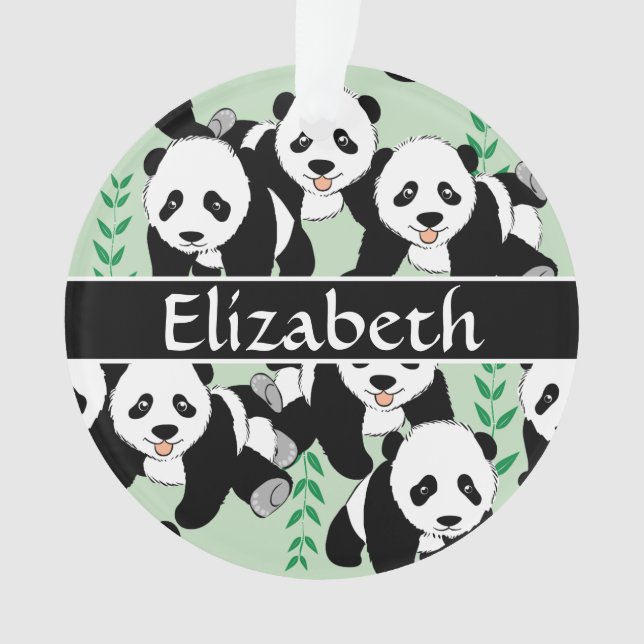 Panda-Bären grafisch personifizieren Ornament (Vorderseite)
