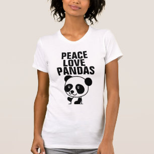 Panda Bären T - Shirt, Peace Liebe T-Shirt