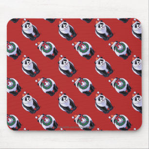 Panda Bären Weihnachten auf Rot Mousepad