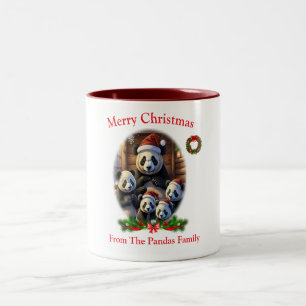 Panda-Bären-Weihnachtstasse  Zweifarbige Tasse