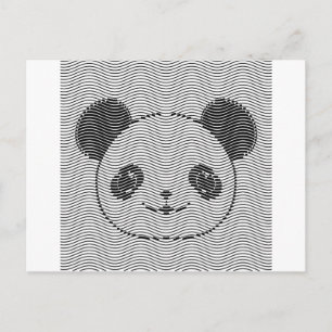 Panda Bärengesicht auf Wellenmuster Postkarte