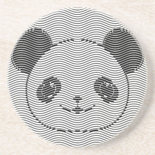 Panda Bärengesicht auf Wellenmuster Untersetzer