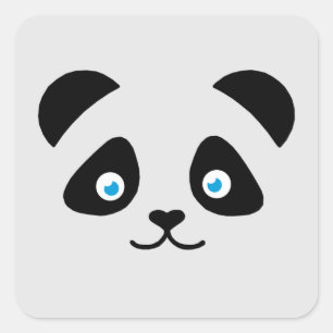 Panda Bärengesicht Quadratischer Aufkleber