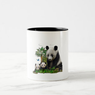 Panda-Bärenkunst Zweifarbige Tasse
