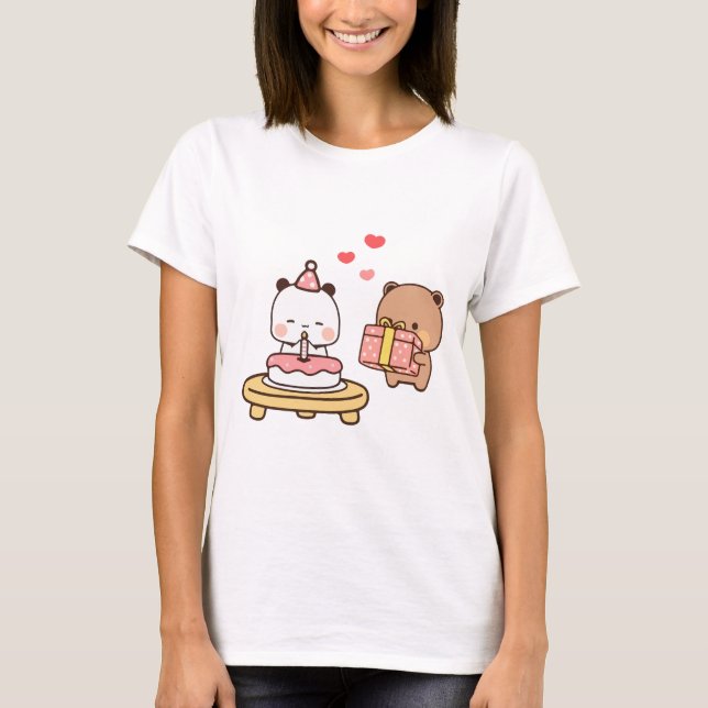 Panda Bärenpaar, Niedliche Bubu und Dudu-Schläger  T-Shirt (Vorderseite)