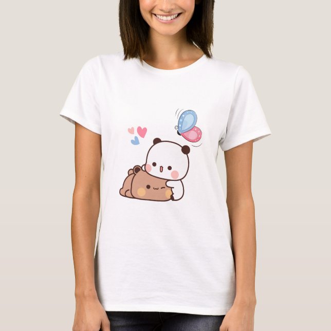Panda Bärenpaar, Niedliche Bubu und Dudu-Schläger  T-Shirt (Vorderseite)