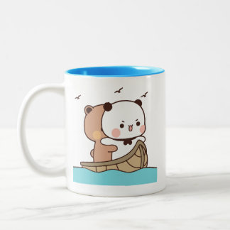Panda Bärenpaar, Niedliche Bubu und Dudu-Schläger Zweifarbige Tasse