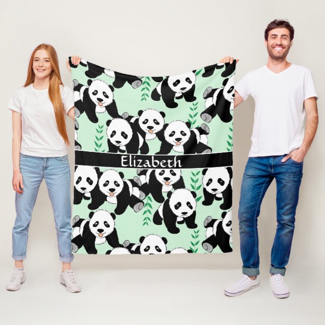Panda-Bärn-Grafik personifizieren größeres Fleecedecke (Beispiel)