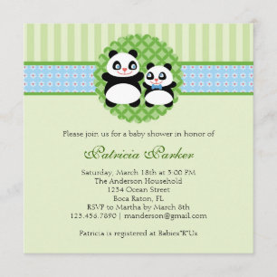 Panda-Bärn-Jungen-Babyparty-Einladung Einladung