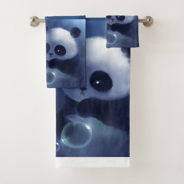 Panda-Bärn-Kunst-Badezimmer-Tuch-Set Badhandtuch Set (Insitu)