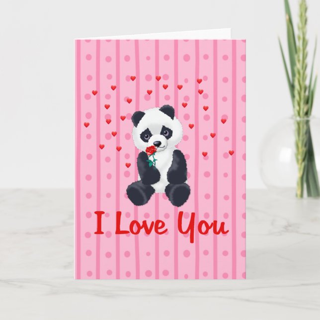 Panda-Bärn-Valentinsgruß Feiertagskarte (Vorderseite)