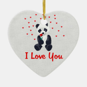 Panda-Bärn-Valentinsgruß Keramikornament