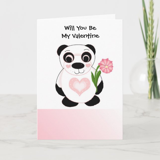 Panda-Bärn-Valentinstag Feiertagskarte (Vorderseite)