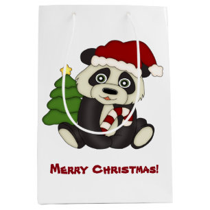 Panda-Bärn-Weihnachten personalisiert Mittlere Geschenktüte