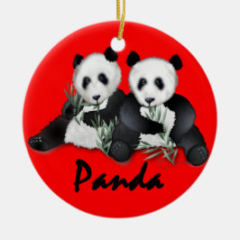 Panda-Bärn-Weihnachtsverzierung Keramik Ornament