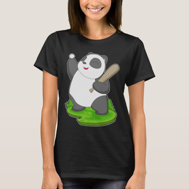 Panda Baseball Baseball T-Shirt (Vorderseite)
