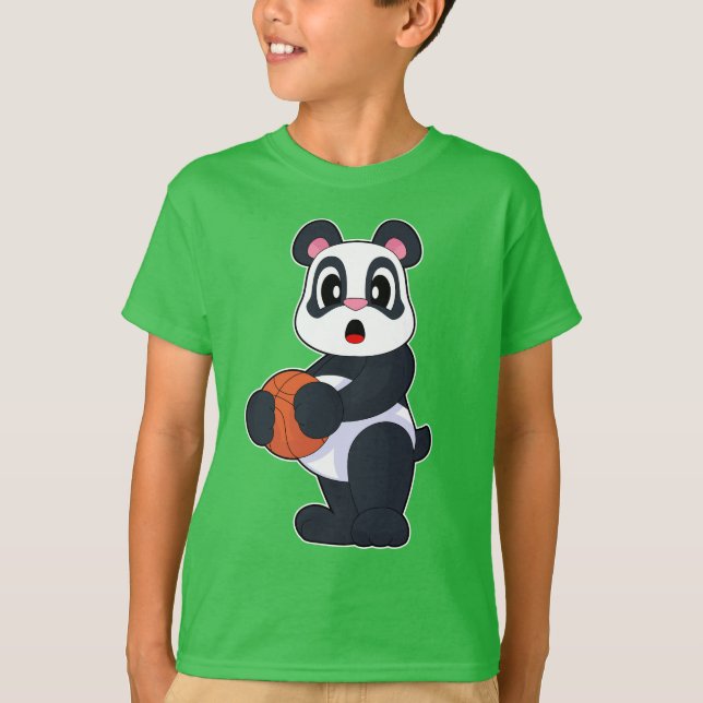Panda Basketball player Basketball T-Shirt (Vorderseite)