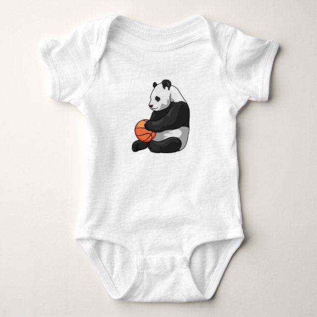 Panda Basketball-Spieler Basketball Baby Strampler (Vorderseite)