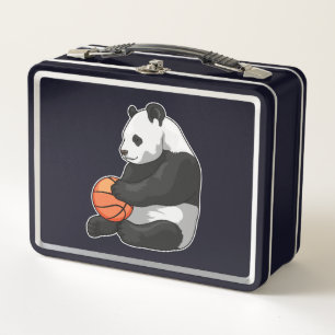 Panda Basketball-Spieler Basketball Metall Brotdose