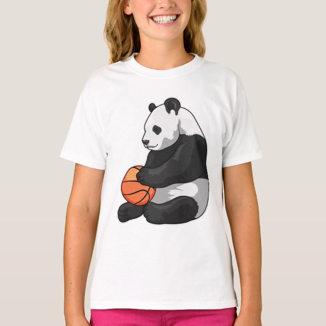 Panda Basketball-Spieler Basketball T-Shirt (Vorderseite)