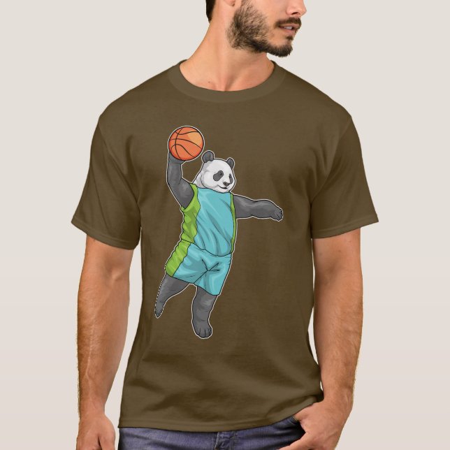 Panda Basketball-Spieler Basketball T-Shirt (Vorderseite)