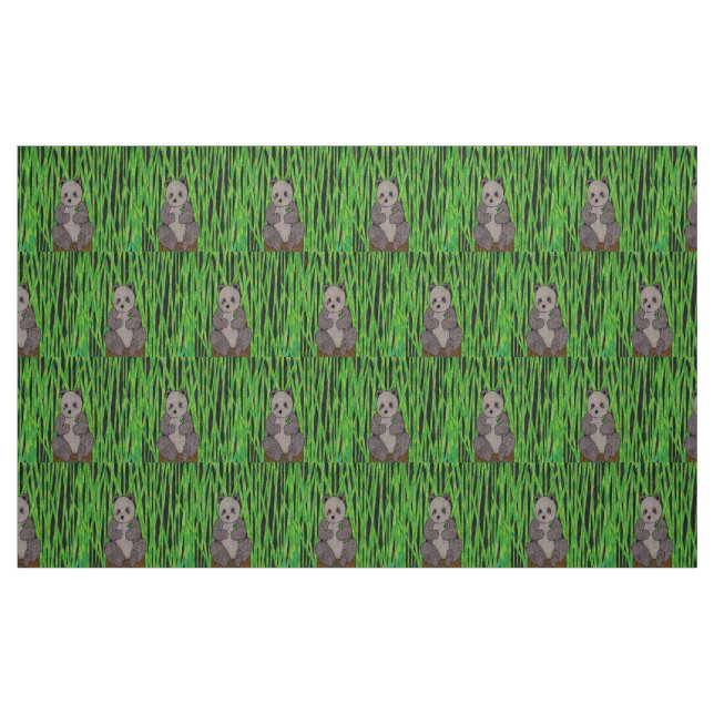 Panda - Baumwoll-Twill-Stoff Stoff (Fat Quarter (45,7 x 55,9 cm))