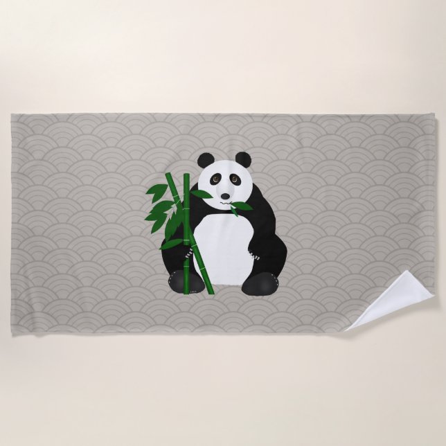 Panda Beach Tower Strandtuch (Vorderseite)