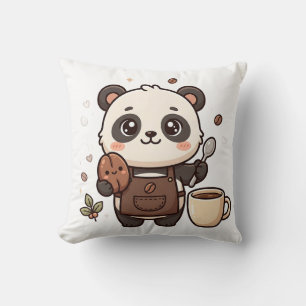 Panda Bean & Spoon Coffee Kissen