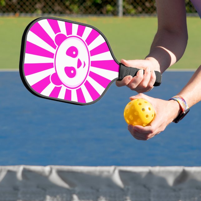 Panda Bear - Adorable Pink White Panda Pickleball Schläger (InSitu)