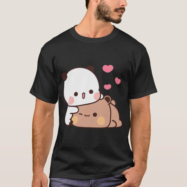 Panda Bear and Brownie True Love Bubu Dudu Couple T-Shirt (Vorderseite)
