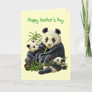 Panda Bear and Cub Mother Day Card (Leere) Karte