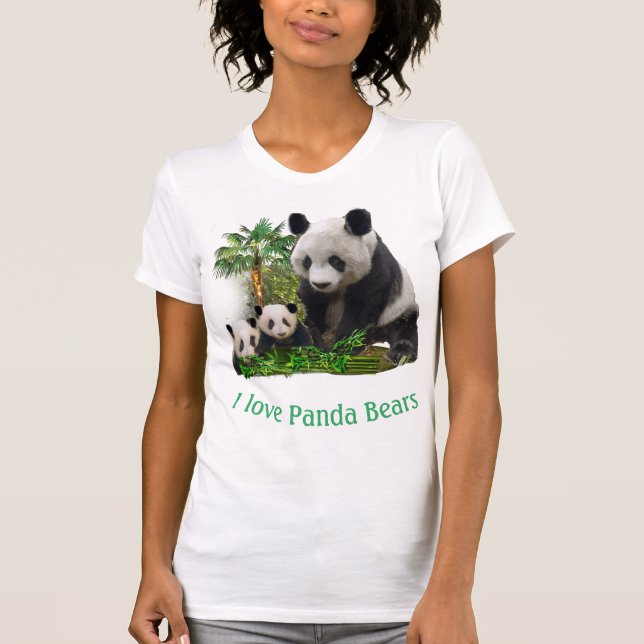 Panda Bear and cubs Bekleidung T - Shirt (Vorderseite)