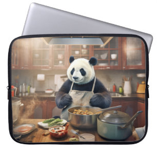 Panda Bear Animal Fun Kochen Küche glückliche Zeit Laptopschutzhülle