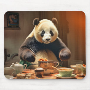 Panda Bear Animal Fun Kochen Küche glückliche Zeit Mousepad