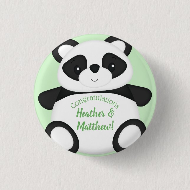 Panda Bear Baby Dusche Button (Vorderseite)