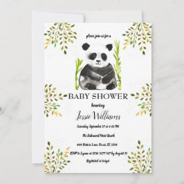 Panda Bear Baby Dusche Grüne Natur Einladung