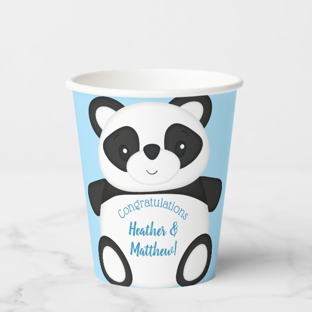 Panda Bear Baby Dusche Pappbecher (Vorderseite)