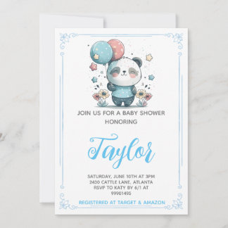 Panda Bear Baby Shower Einladung