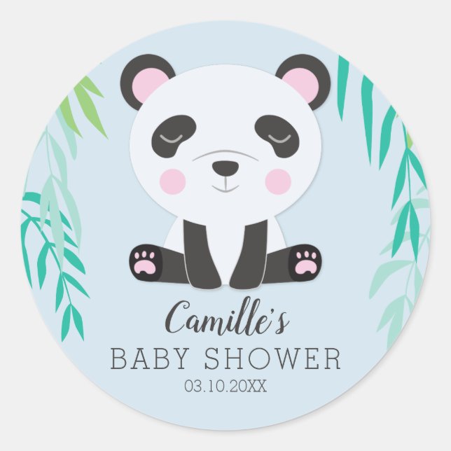 Panda Bear Baby Showmarke Personalisiert Runder Aufkleber (Vorderseite)
