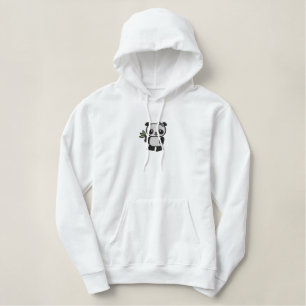 Panda Bear Bestickter Hoodie