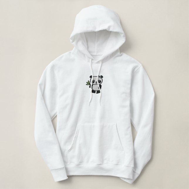 Panda Bear Bestickter Hoodie (Design vorne)