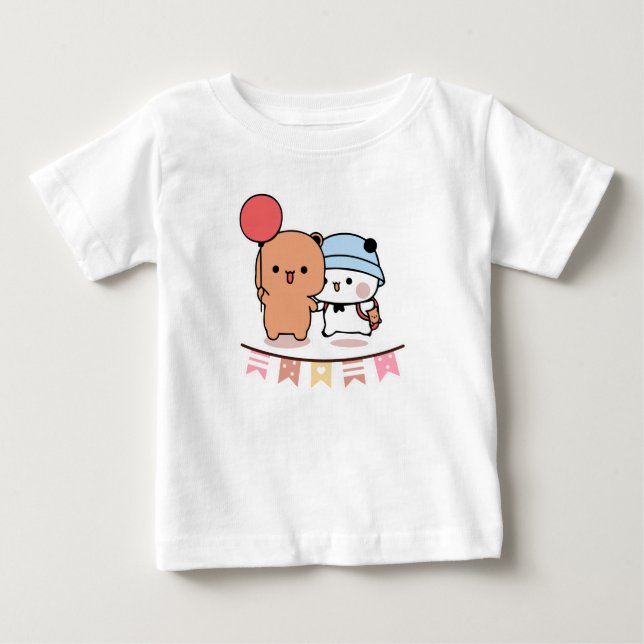 PANDA BEAR, bubu und dudu hugs Liebe Ballon Baby T-shirt (Vorderseite)