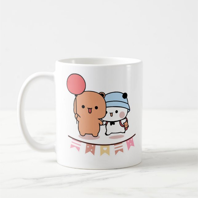 PANDA BEAR, bubu und dudu hugs Liebe Ballon Kaffeetasse (Links)