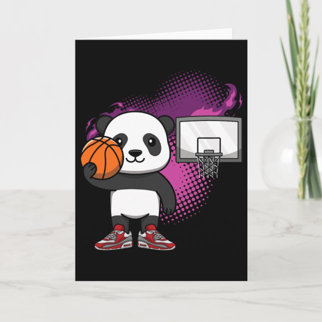 Panda Bear Bysketbyll Player Animal Lover Hoops Dr Karte (Vorderseite)