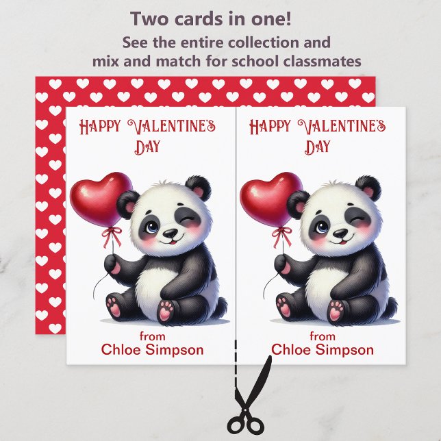 Panda Bear Carte de la Saint Valentin pour enfants (Créateur téléchargé)