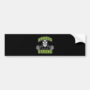 Panda Bear Cartoon - Bamboo Strong - Deadlift Autoaufkleber