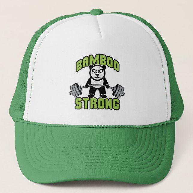 Panda Bear Cartoon - Bamboo Strong - Deadlift Truckerkappe (Vorderseite)