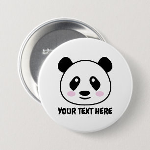 Panda bear cartoon buttons with custom text
