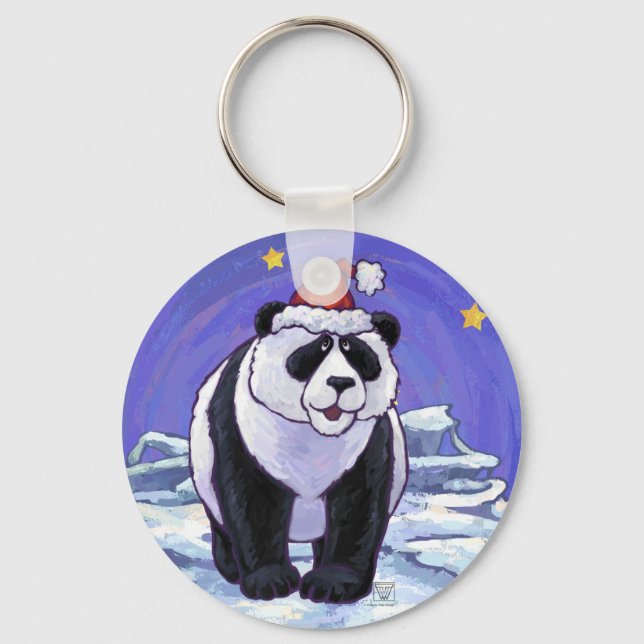 Panda Bear Christmas Schlüsselanhänger (Vorderseite)