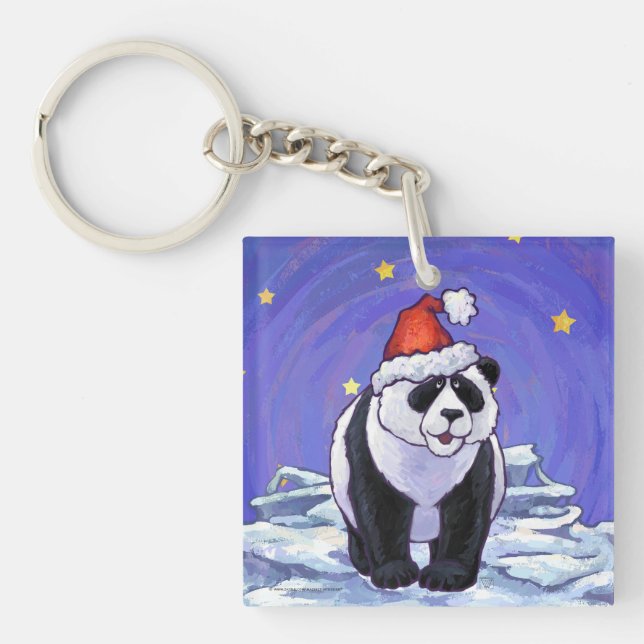 Panda Bear Christmas Schlüsselanhänger (Vorderseite)